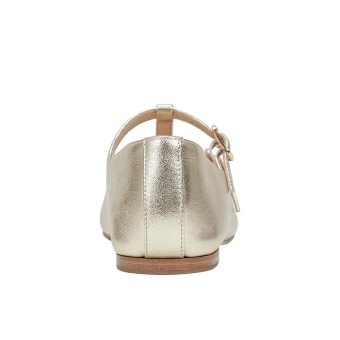 Marc Fisher Loafers and Flats Women Evie Ballet Flat Gold Leather