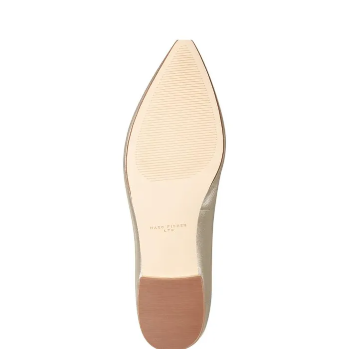 Marc Fisher Loafers and Flats Women Gunner Pointed Toe Flat Platino Leather