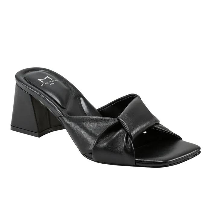 Marc Fisher Mules and Slides Women Calia Block Heel Sandal Black