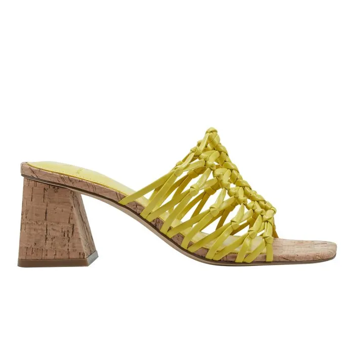 Marc Fisher Mules and Slides Women Colica Block Heel Sandal Yellow