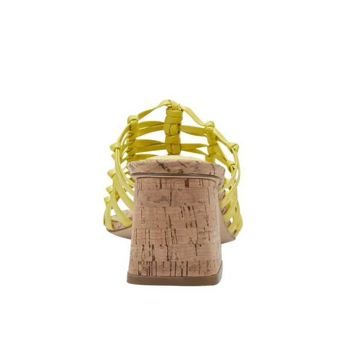 Marc Fisher Mules and Slides Women Colica Block Heel Sandal Yellow
