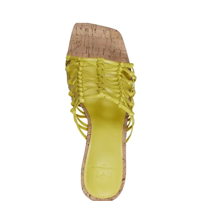 Marc Fisher Mules and Slides Women Colica Block Heel Sandal Yellow
