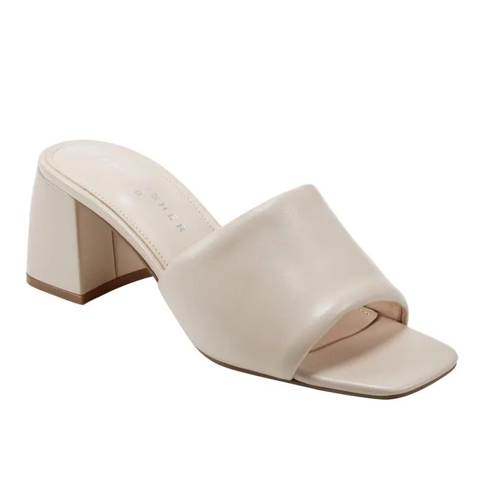 Marc Fisher Mules and Slides Women Nombra Block Heel Slide Sandal Light Natural