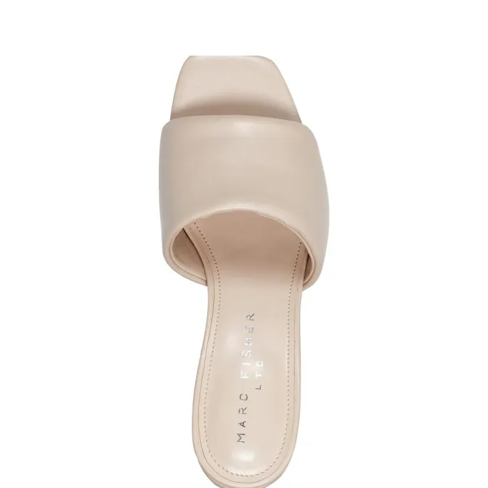 Marc Fisher Mules and Slides Women Nombra Block Heel Slide Sandal Light Natural