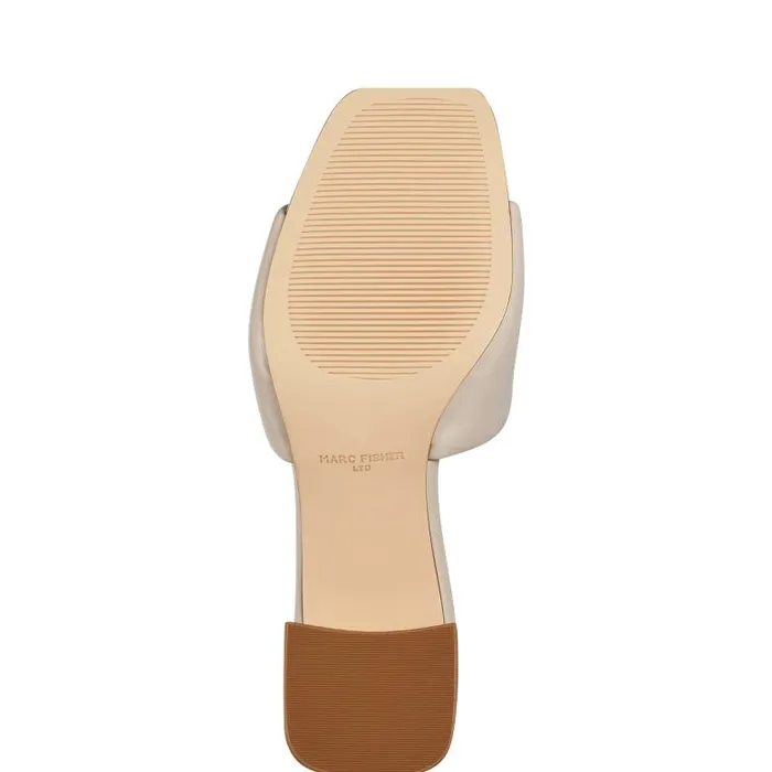 Marc Fisher Mules and Slides Women Nombra Block Heel Slide Sandal Light Natural