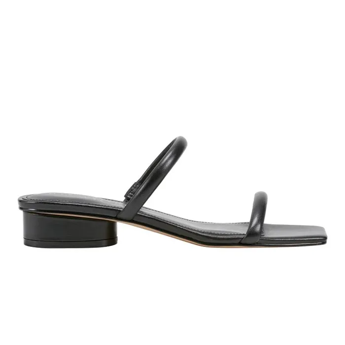 Marc Fisher Mules and Slides Women Raelyn Heeled Slide Sandal Black Leather