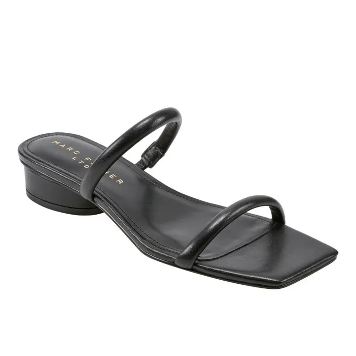 Marc Fisher Mules and Slides Women Raelyn Heeled Slide Sandal Black Leather