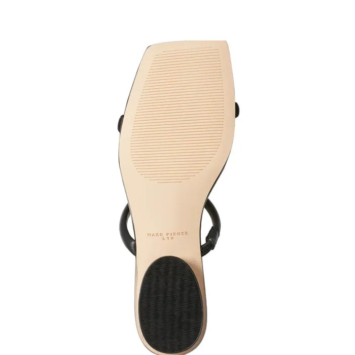 Marc Fisher Mules and Slides Women Raelyn Heeled Slide Sandal Black Leather