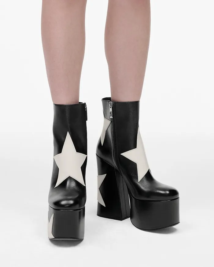 Marc Jacobs Boots The Star Patchwork Kiki Platform Boot Black 8211 Women