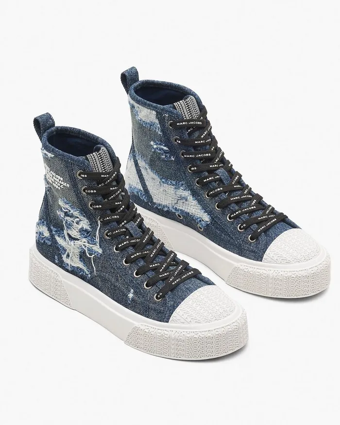 Marc Jacobs Sneakers The Rip And Repair Denim High Top Sneaker Punk Indigo 8211 Women Marc Jacobs Sneakers The Rip And Repair Denim High Top Sneaker Punk Indigo 8211 Women