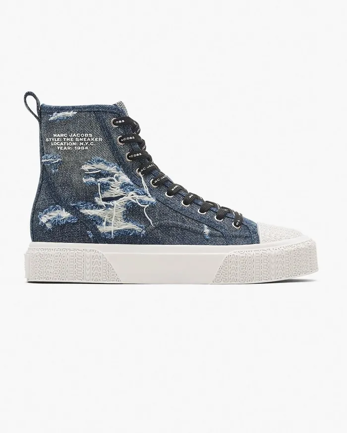 Marc Jacobs Sneakers The Rip And Repair Denim High Top Sneaker Punk Indigo 8211 Women