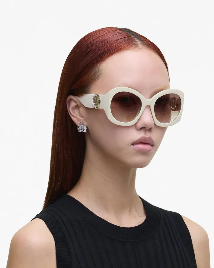Marc Jacobs Sunglasses The Crystal J Marc Oversized Sunglasses Ivory 8211 Women