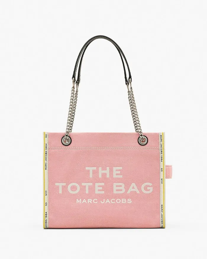 Marc Jacobs The Tote Bag The Denim Chain Medium Tote Bag Ribbon Pink 8211 Women Marc Jacobs The Tote Bag The Denim Chain Medium Tote Bag Ribbon Pink 8211 Women