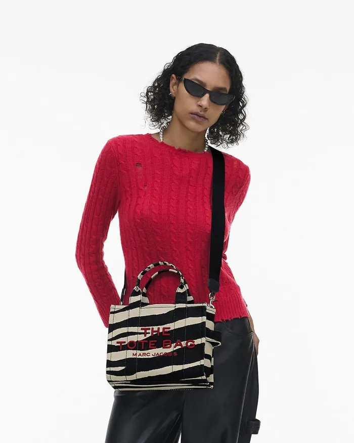 Marc Jacobs The Tote Bag The Zebra Canvas Small Tote Bag Blackwhite 8211 Women
