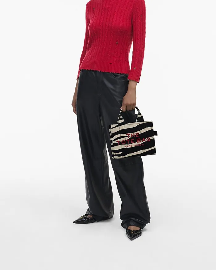 Marc Jacobs The Tote Bag The Zebra Canvas Small Tote Bag Blackwhite 8211 Women