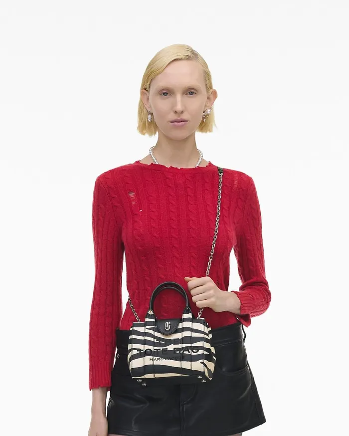 Marc Jacobs The Tote Bag The Zebra Turnlock Crossbody Tote Bag Blackwhite 8211 Women
