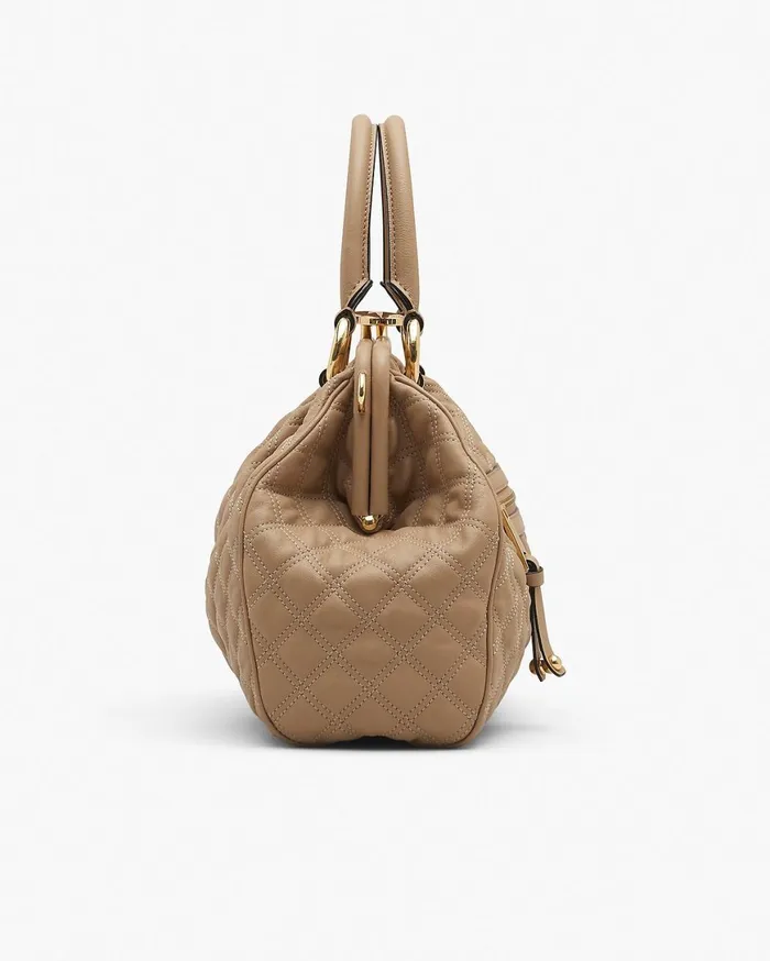 Marc Jacobs Top Handle Bags ReEdition Quilted Leather Stam Bag Camel 8211 Women