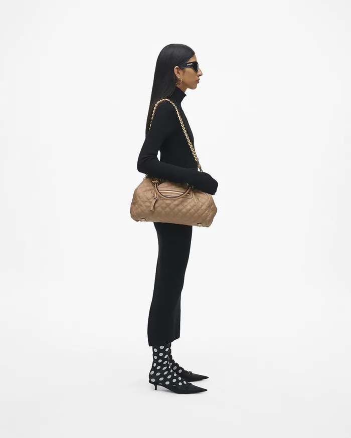 Marc Jacobs Top Handle Bags ReEdition Quilted Leather Stam Bag Camel 8211 Women