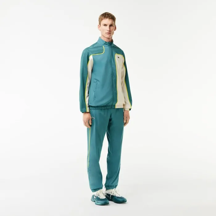 Matching Sets Men Lacoste Men039s Colorblock Tennis Sweatsuit Blue White Iv1