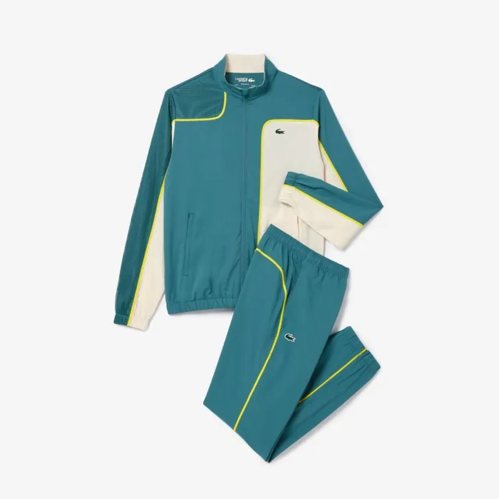 Matching Sets Men Lacoste Men039s Colorblock Tennis Sweatsuit Blue White Iv1