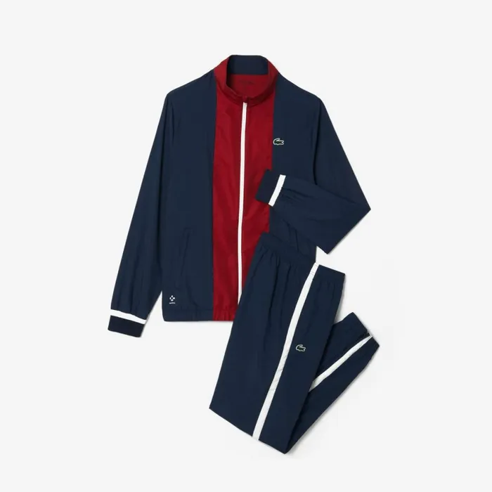 Matching Sets Men Lacoste Men039s Lacoste Sport X Daniil Medvedev Sweatsuit Navy Blue Bordeaux White Irz