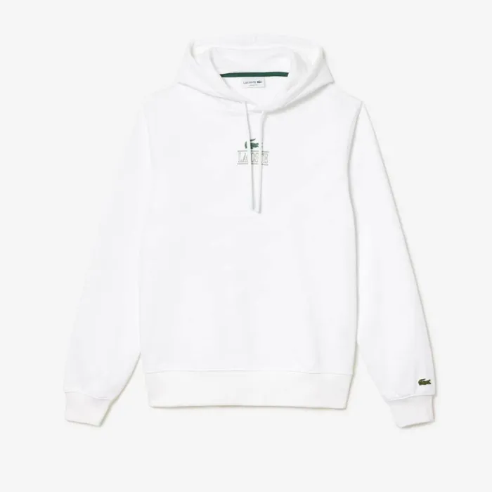 Matching Sets Men Lacoste Men039s Printed Hoodie White 001