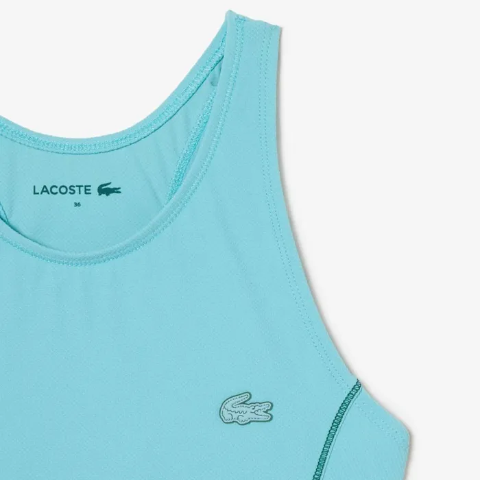 Matching Sets Women Lacoste Womens Technical Jersey Swim Top Turquoise Bvg