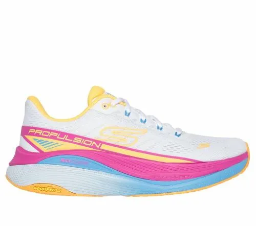 Max Cushioning Propulsion White Orange Women SKECHERS Lace Up