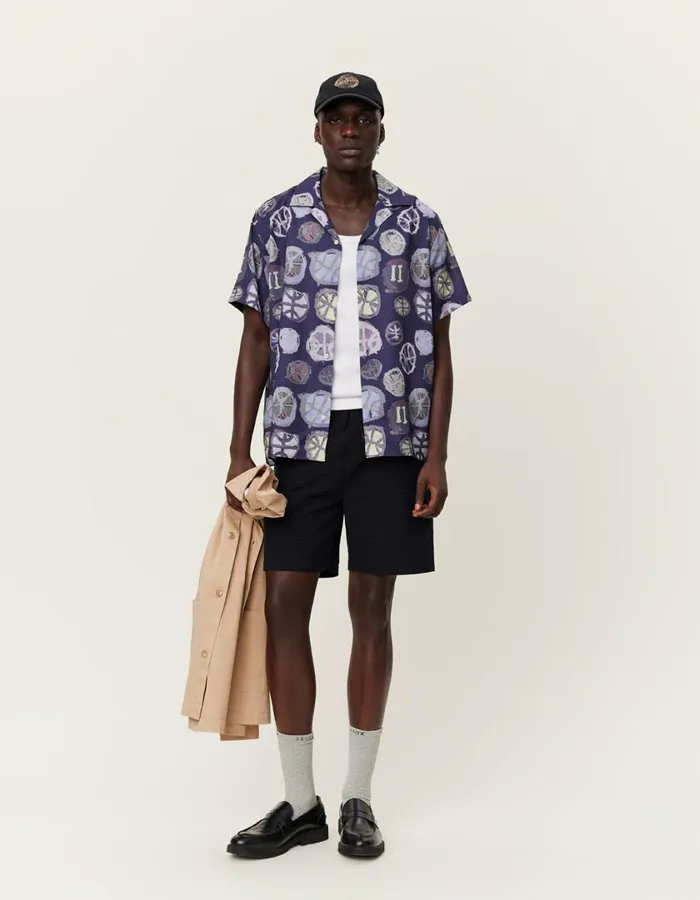 Men Artist AOP SS Shirt 8211 Dark NavyMulticolor AOP Les Deux ShirtsOvershirts