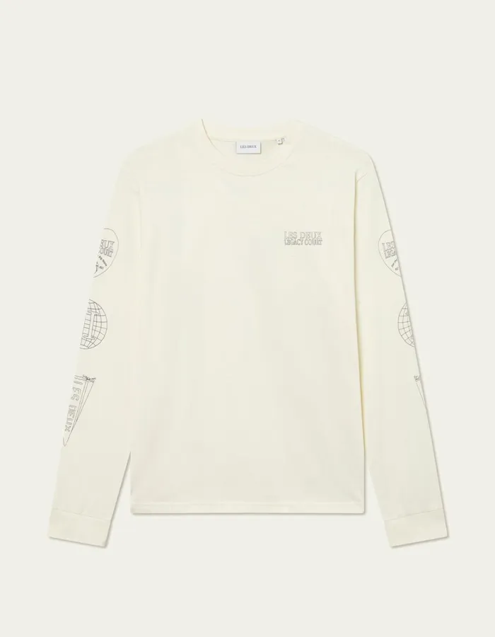 Men Atlas LS TShirt 8211 Ivory Les Deux Tshirts