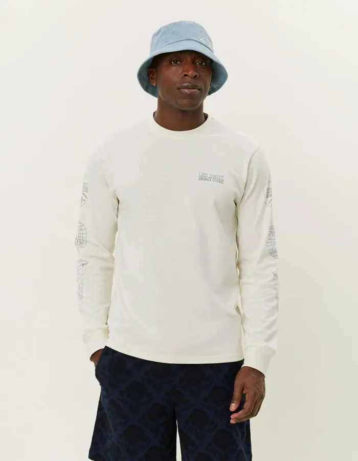 Men Atlas LS TShirt 8211 Ivory Les Deux Tshirts