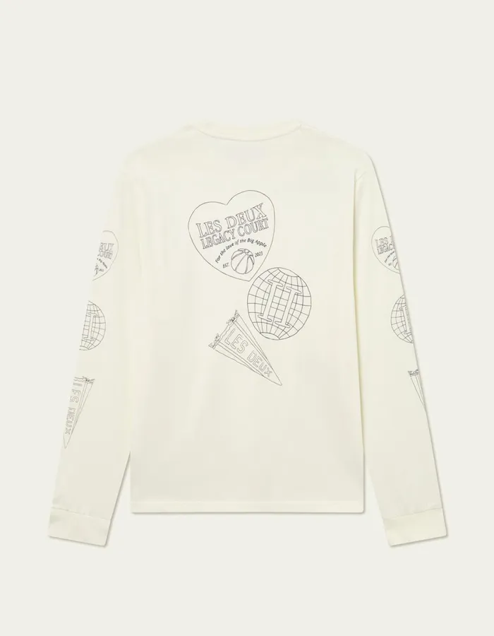 Men Atlas LS TShirt 8211 Ivory Les Deux Tshirts