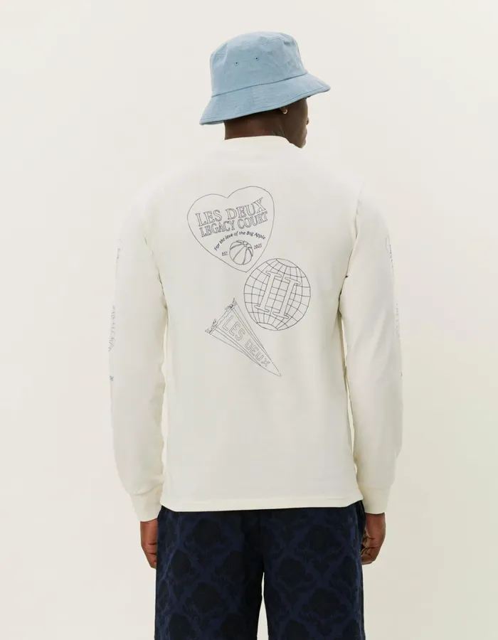 Men Atlas LS TShirt 8211 Ivory Les Deux Tshirts