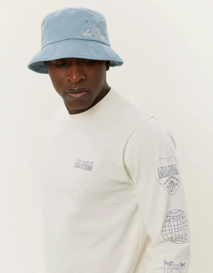 Men Atlas LS TShirt 8211 Ivory Les Deux Tshirts
