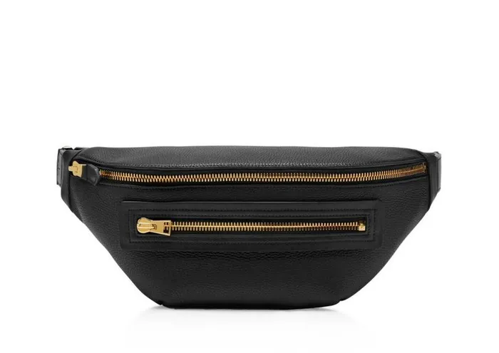 Men Belt Bags Tom Ford Grain Leather Buckley Belt Bag Black