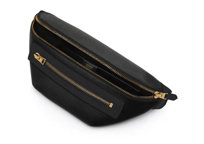 Men Belt Bags Tom Ford Grain Leather Buckley Belt Bag Black Men Belt Bags Tom Ford Grain Leather Buckley Belt Bag Black