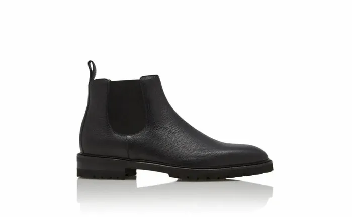 Men Black Calf Leather Ankle Boots Manolo Blahnik Boots
