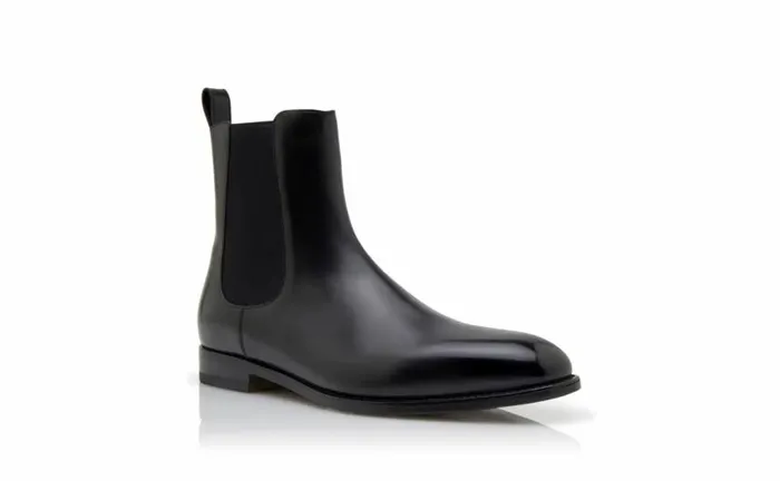 Men Black Calf Leather Ankle Boots Manolo Blahnik Boots