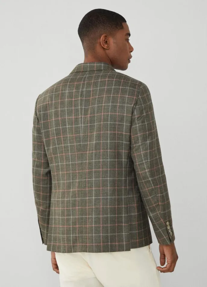 Men Blazers Hackett London Check Blazer Khakipink