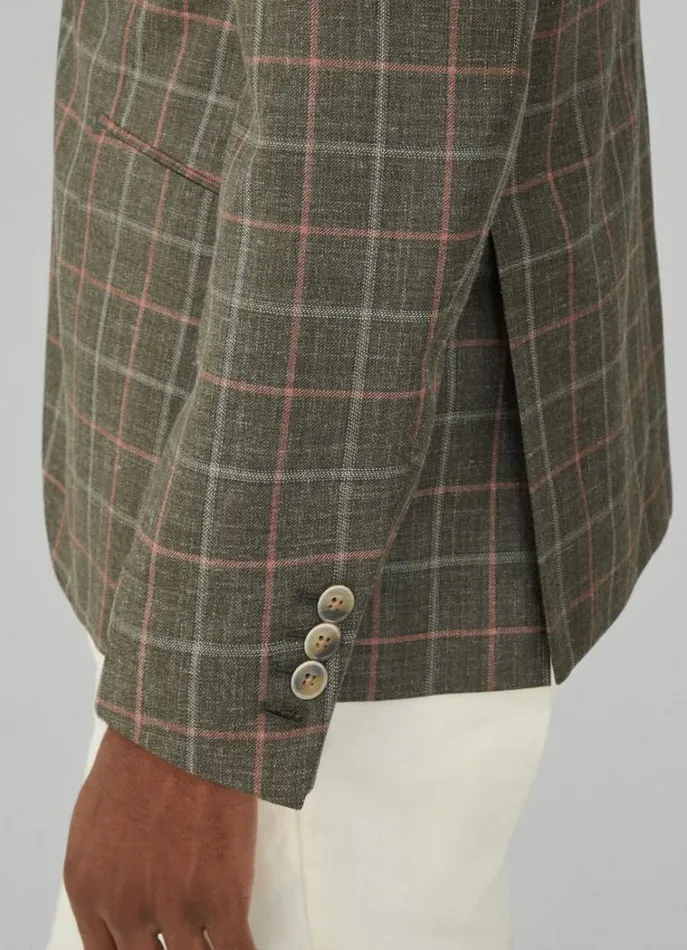 Men Blazers Hackett London Check Blazer Khakipink