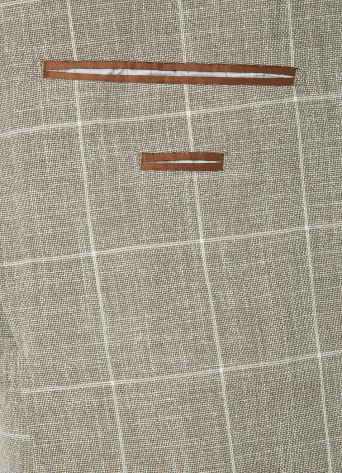 Men Blazers Hackett London Check Blazer Taupe Beige