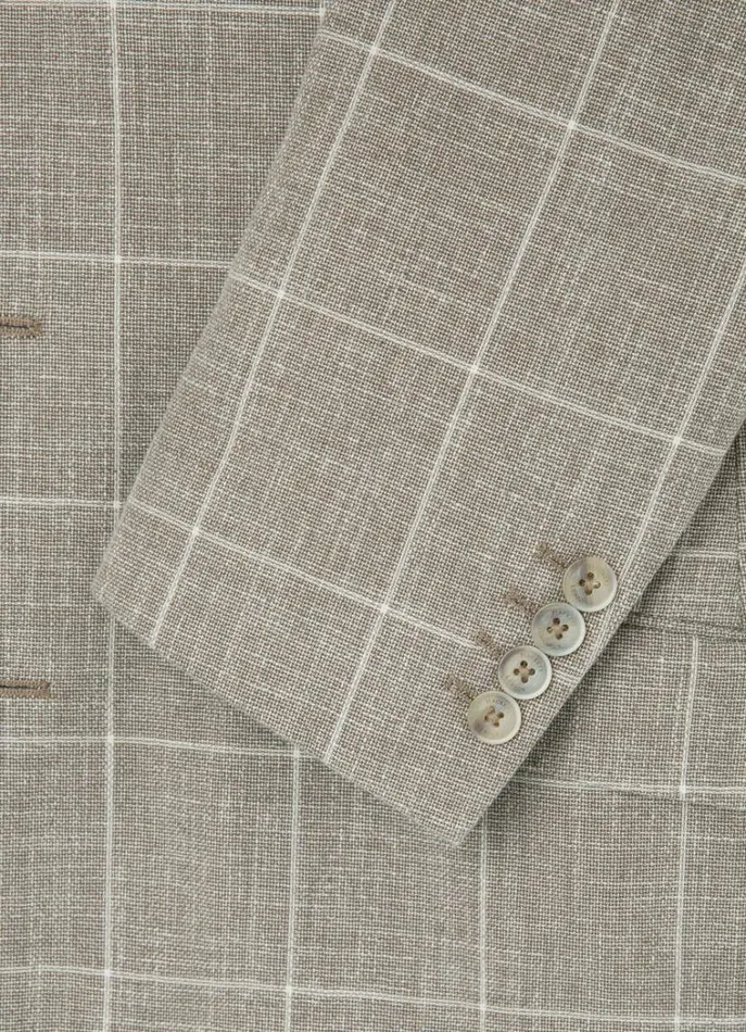 Men Blazers Hackett London Check Blazer Taupe Beige