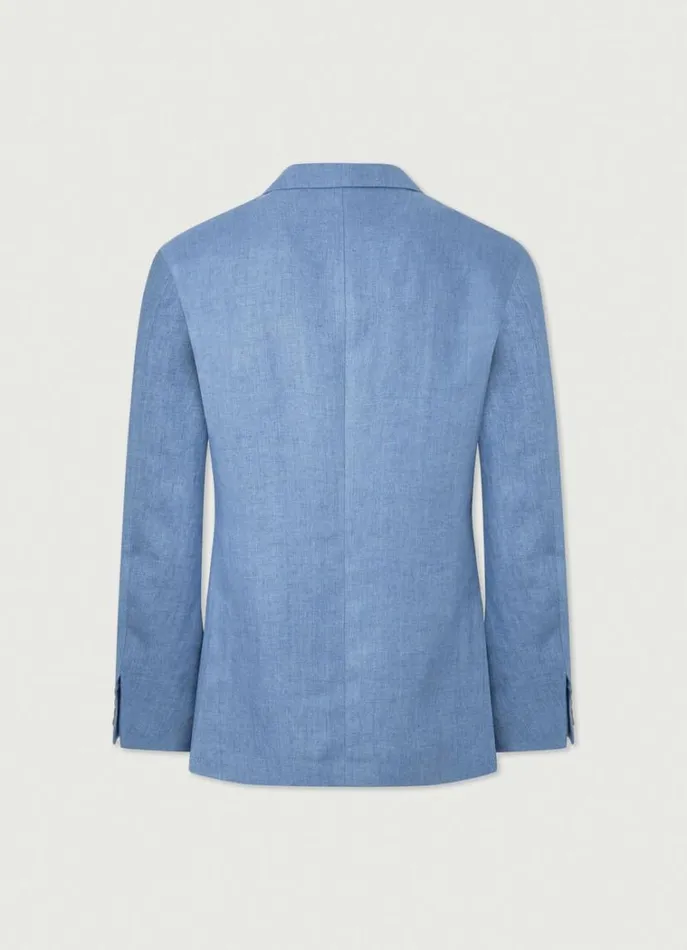 Men Blazers Hackett London Classic Fit Linen Blazer Chambray Blue