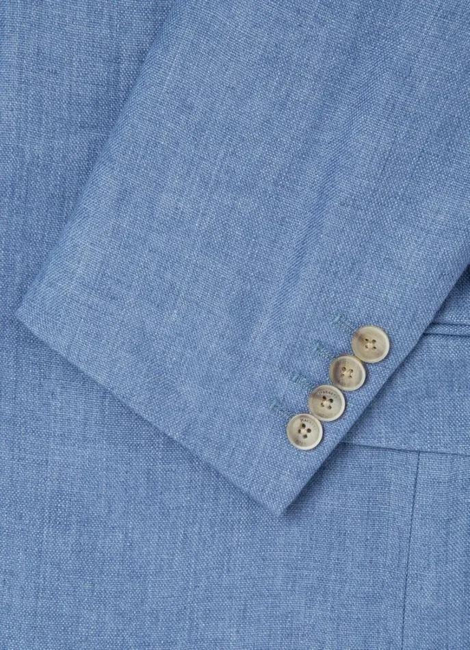 Men Blazers Hackett London Classic Fit Linen Blazer Chambray Blue