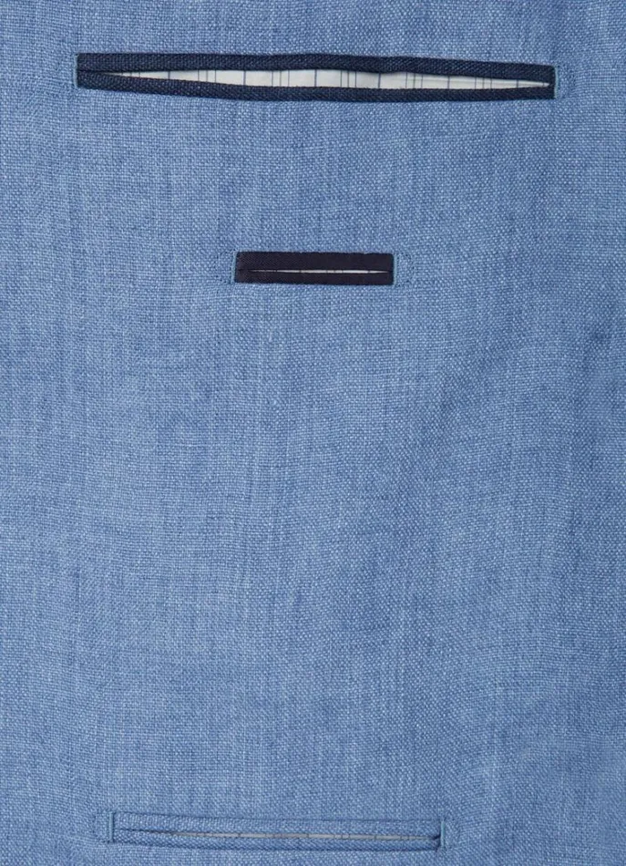 Men Blazers Hackett London Classic Fit Linen Blazer Chambray Blue