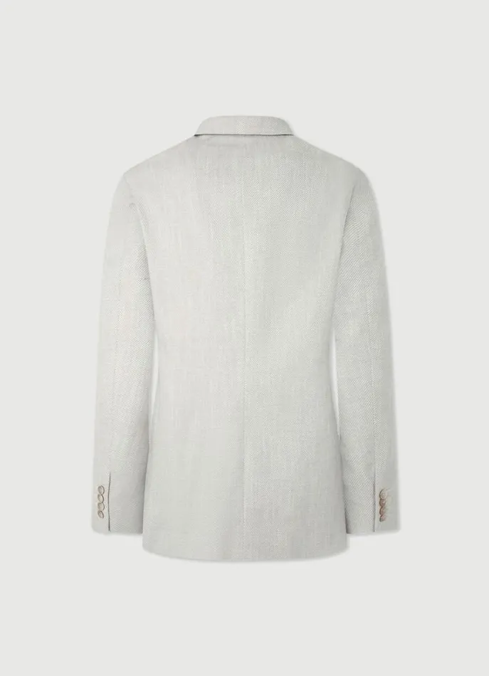 Men Blazers Hackett London Cotton Hybrid Blazer Light Grey