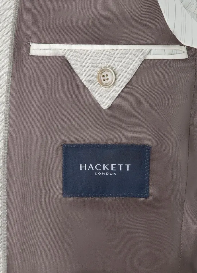 Men Blazers Hackett London Cotton Hybrid Blazer Light Grey