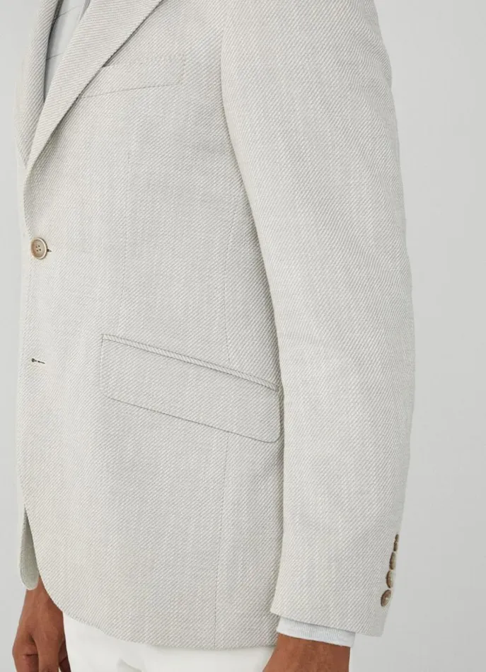 Men Blazers Hackett London Cotton Hybrid Blazer Light Grey