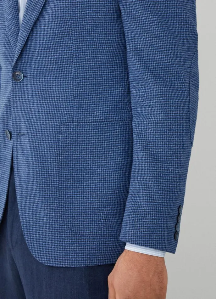 Men Blazers Hackett London Houndstooth Blazer Blue