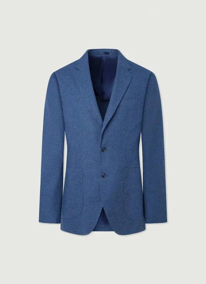 Men Blazers Hackett London Houndstooth Blazer Blue